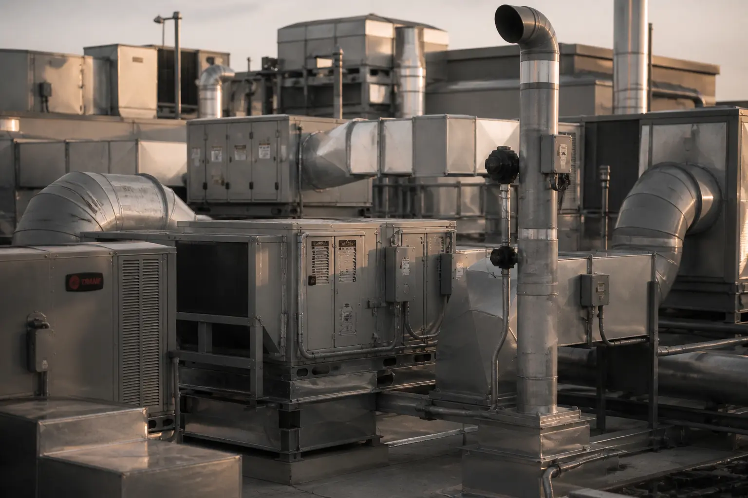 large scale HVAC outdoor setup