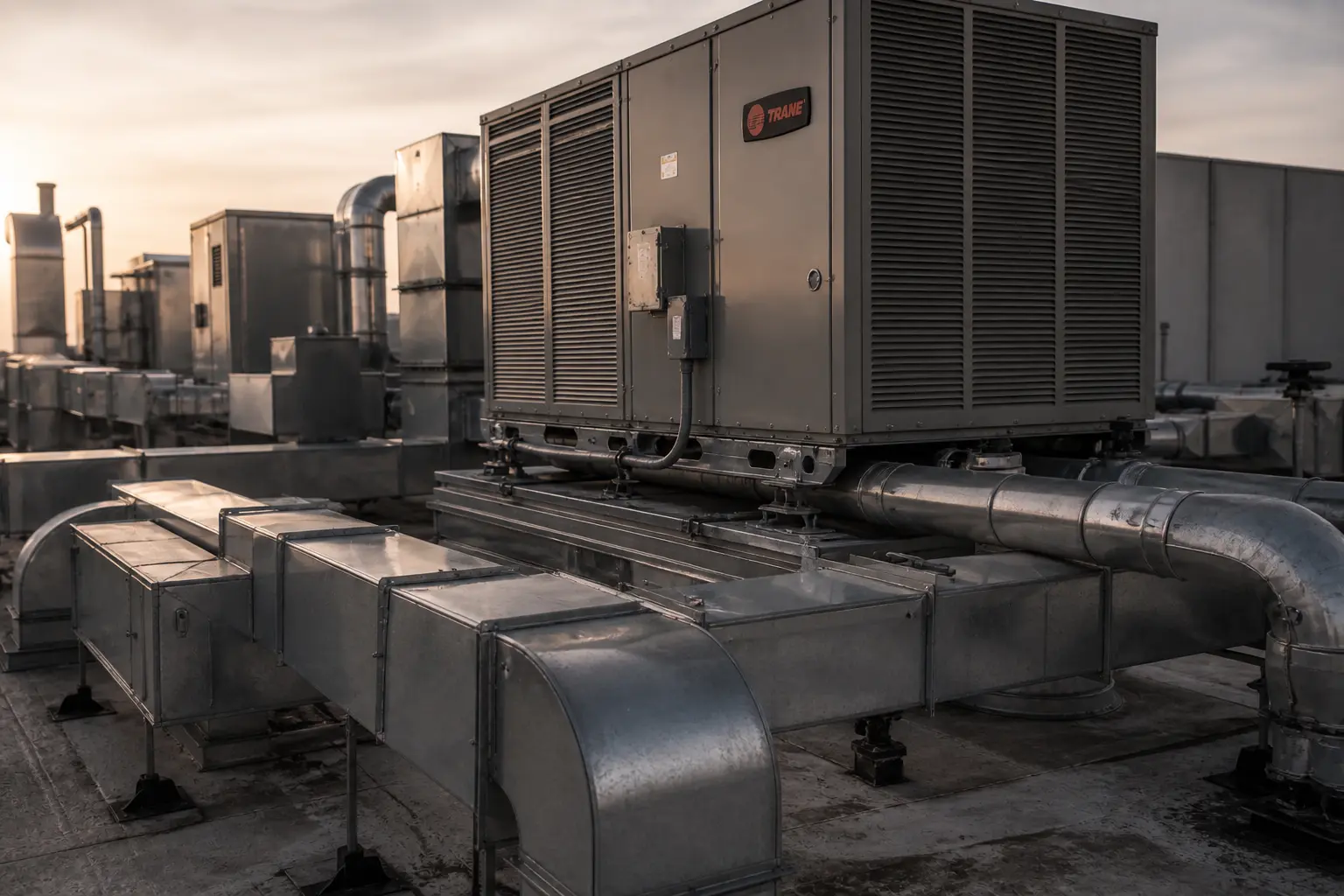 large-scale HVAC mechanical setup